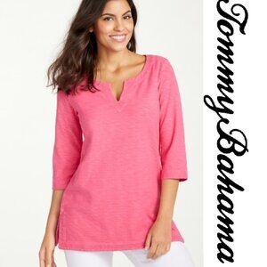 Tommy Bahama | Pink Knoll Jersey 3/4-Sleeve Tunic | Size Extra Small